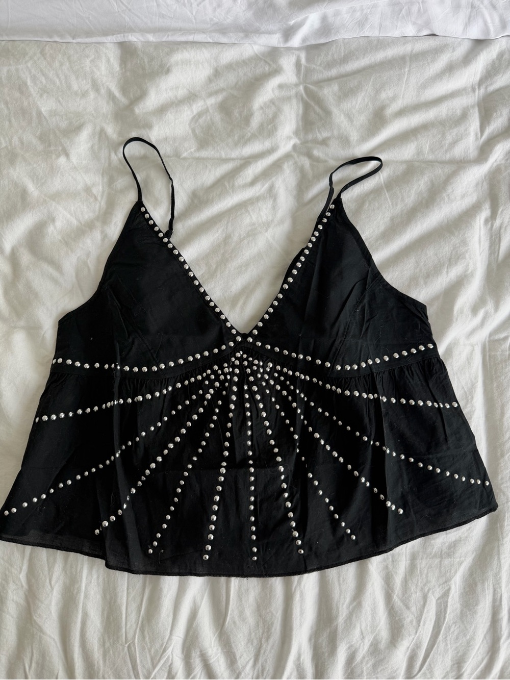BRAND NEW Urban outfitters Black Studded V-Neck Cami Top